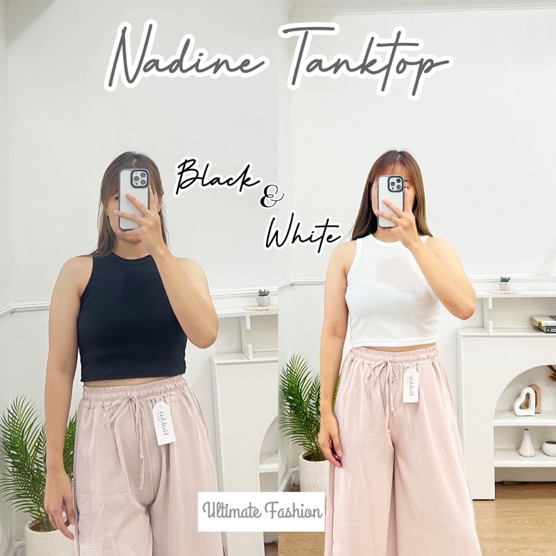 Nadine Tanktop Knit -  Tank Top Crop - Baju Atasan Knit Dalaman Wanita Korean Top Kekinian