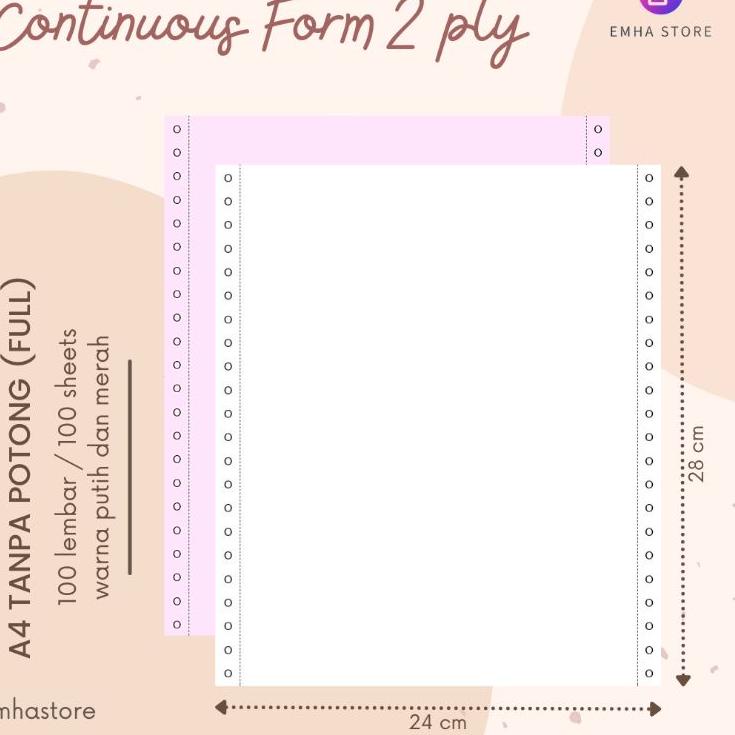 

Baru - Kertas Continuous Form Struk PPOB PLN A4 Full Tanpa Dibagi 2 Ply 100 Lembar