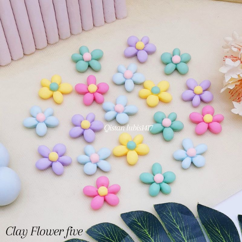 Clay Flower Five Pastel