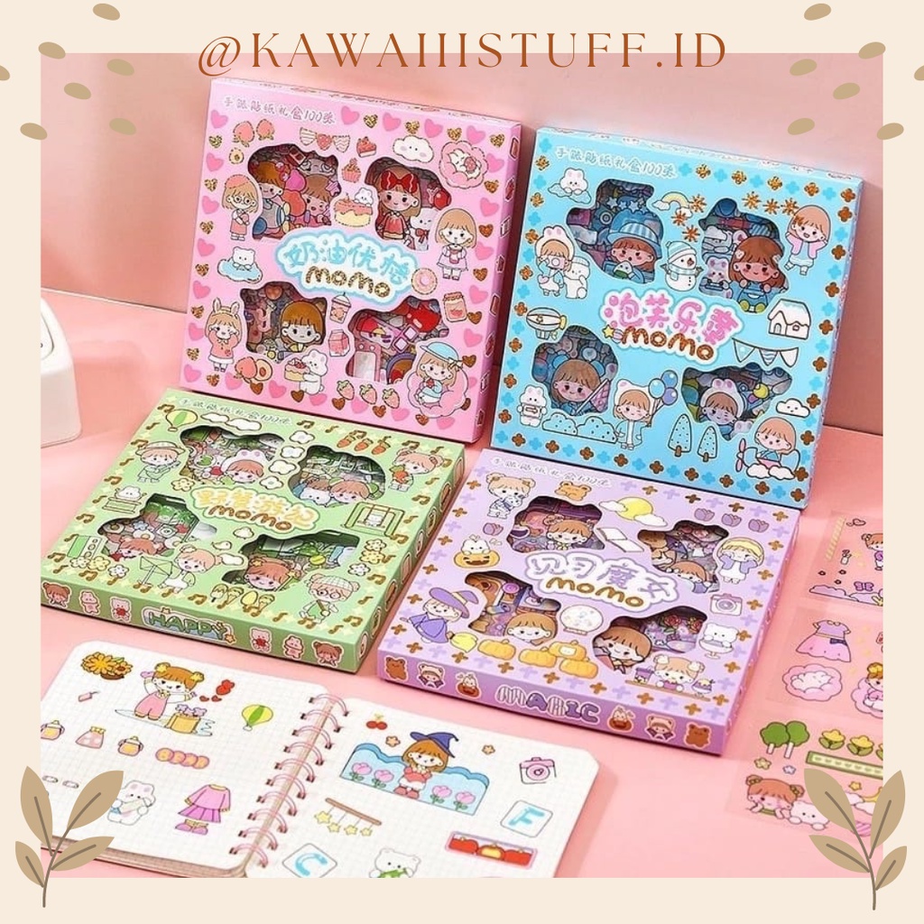 

[KAWAIIISTUFF.ID] 20 Lembar Stiker Korea Kartun Aesthetic Merk Momo