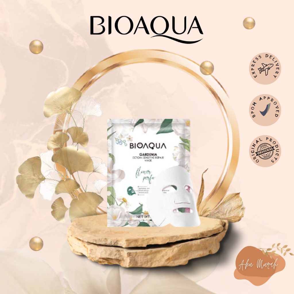 ✨ AKU MURAH ✨BIOAQUA ''Gardenia Ectoin Sensitive Repair'' Sheet Mask Masker Wajah Flowers