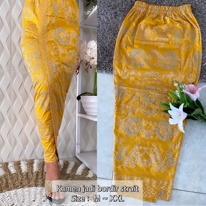 Rok/Kamen jadi stretch bordir songket