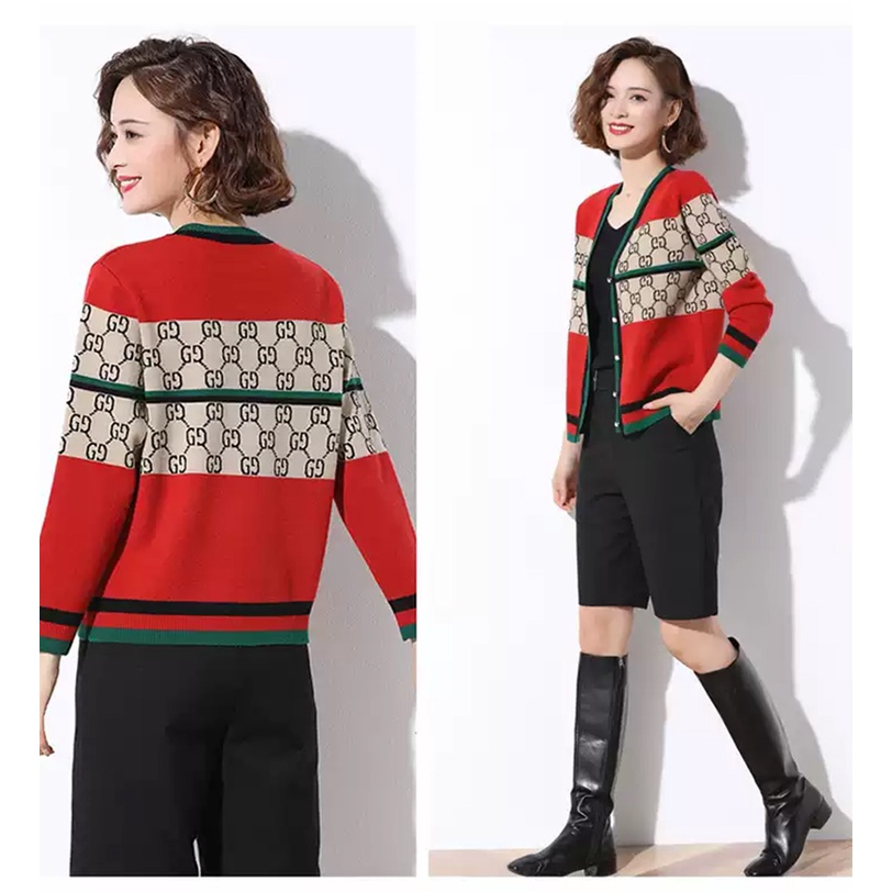 MANTEL ATAU SWEATER WANITA NECK-V PENDEK WANITA KARDINGAN RAJUTAN ATASAN BARU KOREA