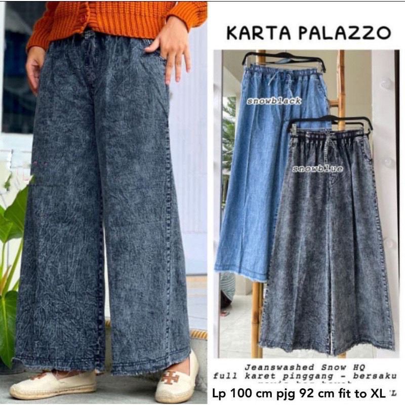 ALONA KULOT JEANS JUMBO XL RAWIS PINGGANG KOLOR ELASTIS