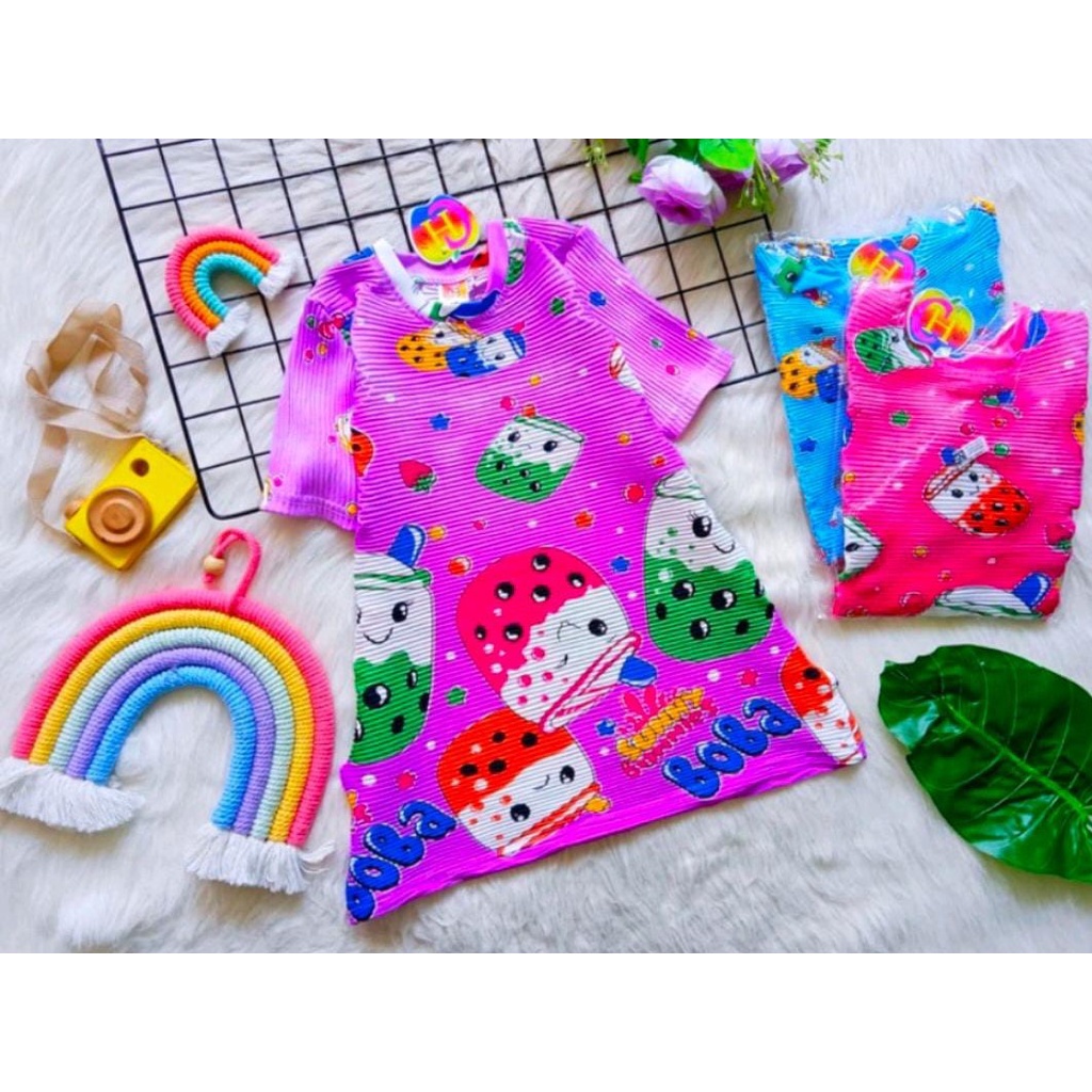 Dres anak turun naik boba / daster anak boba / gambar boba / baju anak turun naik boba model terbaru