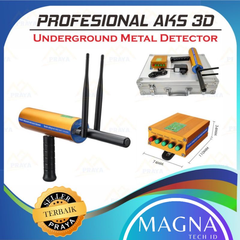 AKS 3D METAL DETECTOR DETEKTOR LOGAM 2 ANTENA DUAL ANTENNAS WIDE RANGE JARAK JAUH GOLD EMAS SILVER