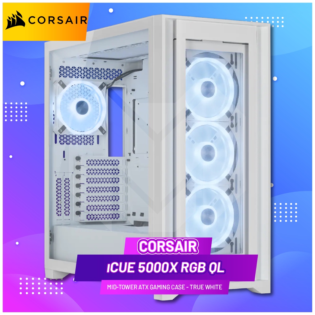 Jual Corsair ICUE 5000X RGB QL True White Mid-Tower ATX Gaming Case ...