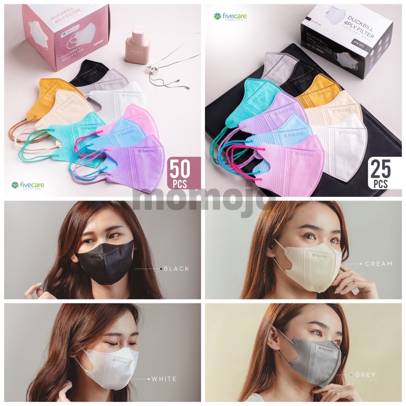 FIVECARE Masker Duckbill 4ply Surgical Face Mask isi 25 pcs | 50 pcs