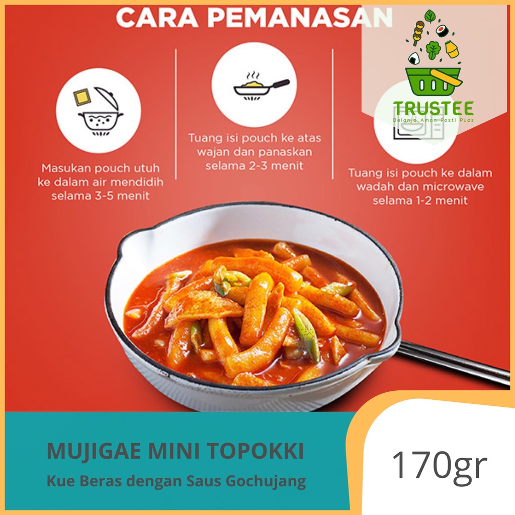 Mujigae Topokki Halal 170 gr / Tteokbokki Instan / Tokpoki / Topoki / Makanan Korea Instan