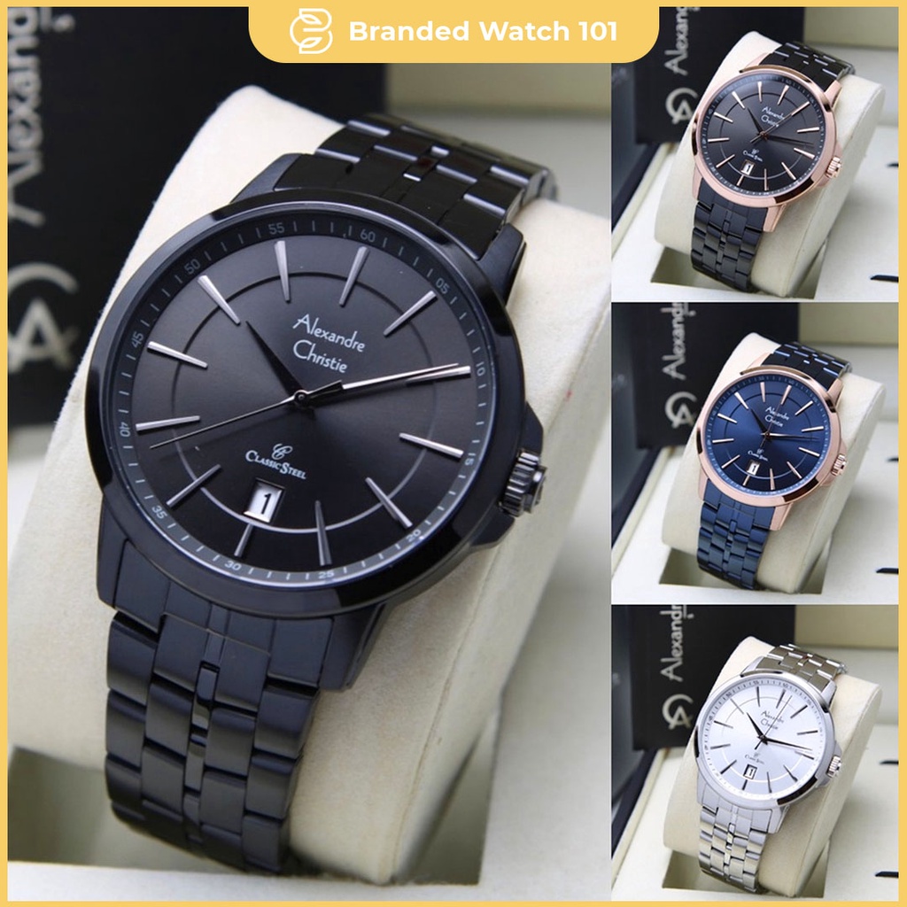 ORIGINAL Jam Tangan Pria Alexandre Christie AC 8655 / AC8655 / 8655 Garansi Resmi 1 Tahun, Stainless