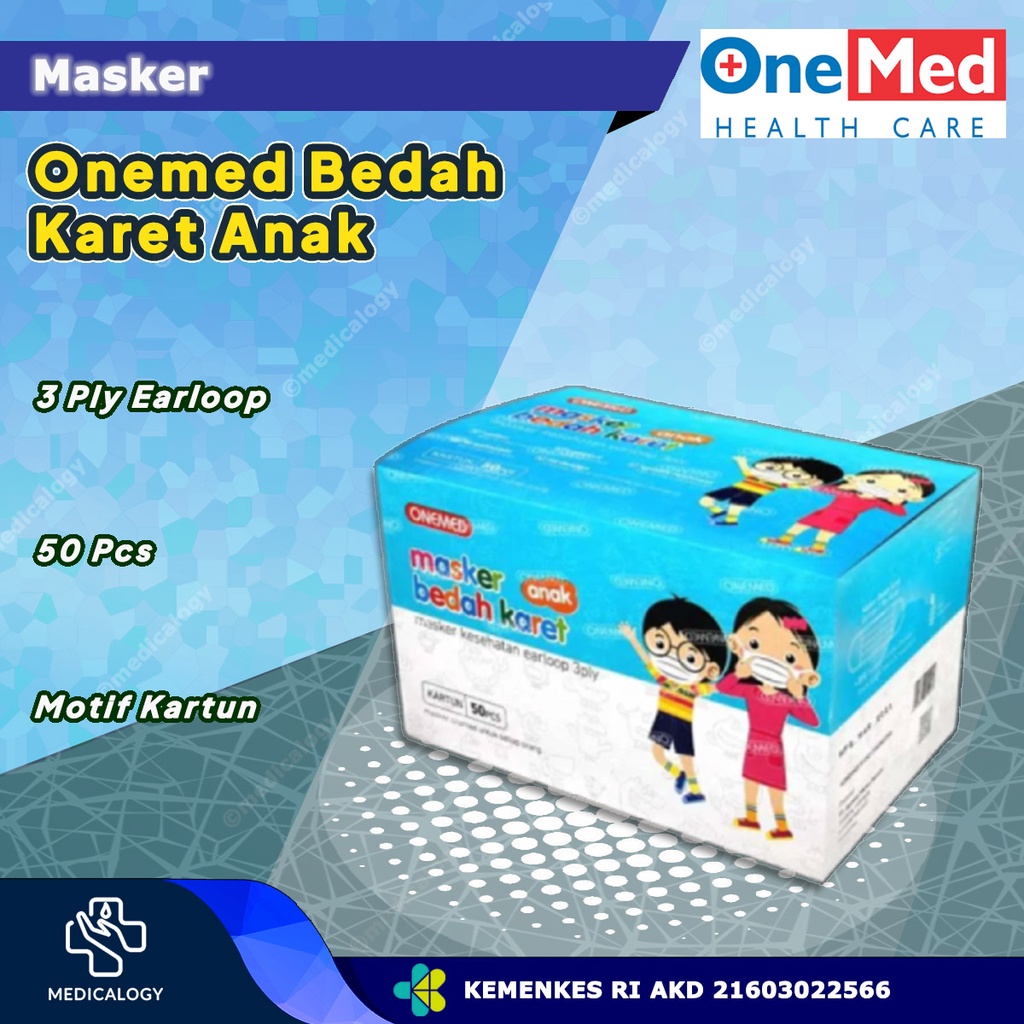 Onemed Masker Bedah Anak isi 50 Motif Kartun