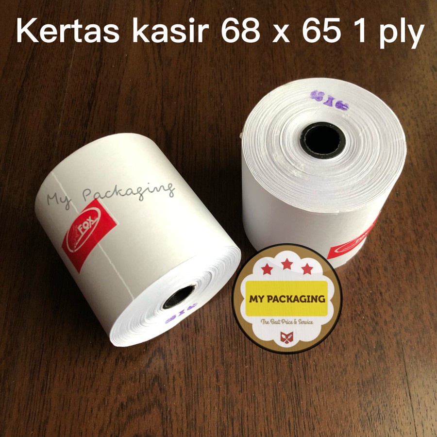 Kertas Kasir 68 x 65 Struk Telstruk HVS 1 ply