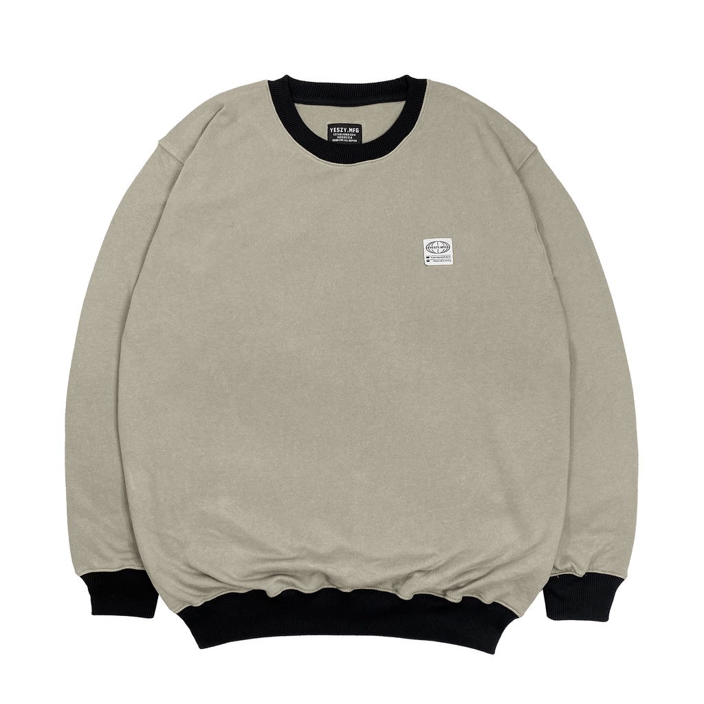 YESZY.MFG Crewneck Sand Logo Woven