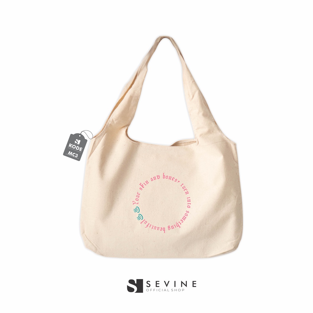 Sevine Tote Bag Kanvas Bonnie Tas Wanita Kuliah Fashion Laptop Totebag Quotes Motivation Aesthetic Vintage Pastel Retro - MC