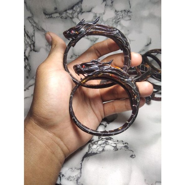 gelang akar bahar merah ukir naga