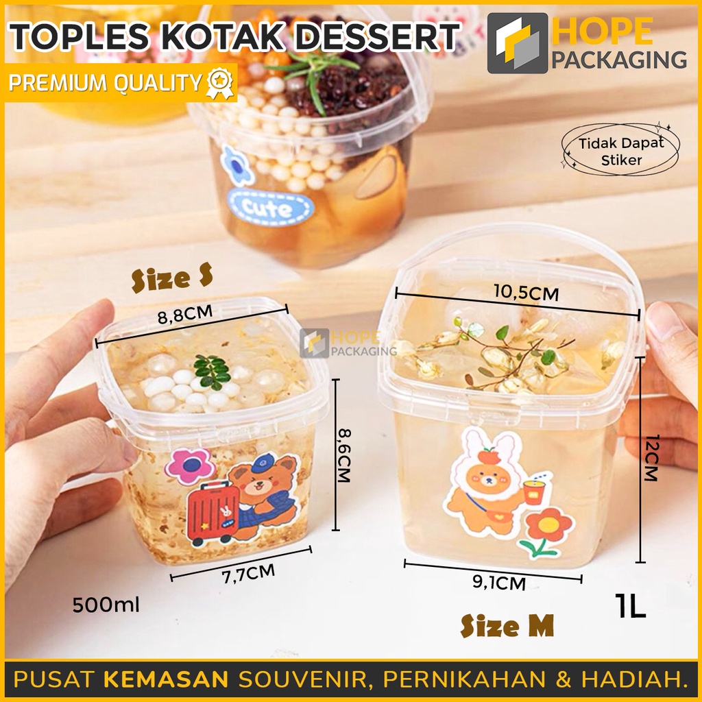 Toples Kotak Dessert 1 Liter 10,5cm  Size M Box Mika / Korean Box / Box Kue / Dessert Box / Cup Pudding