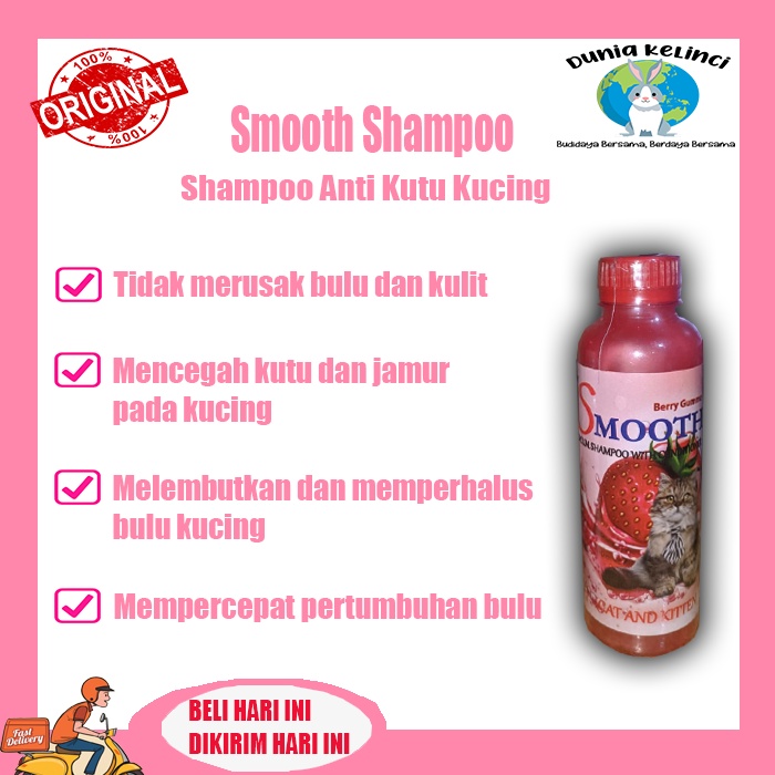 Smooth SHAMPOO Shampo Anti Kutu Kucing Flea and Ticks Cat