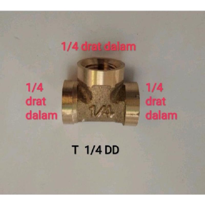 sambungan T drat dalam 1/4