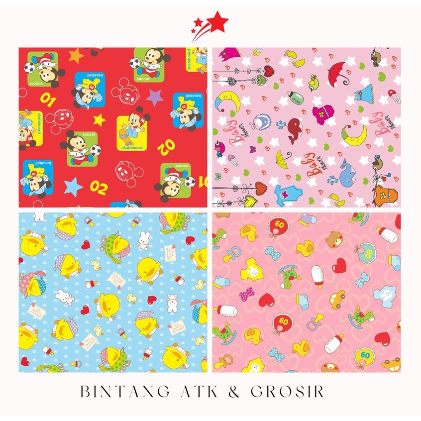 

Kertas Kado BINTANG MOTIF BABY Cowo & Cewe / kertas kado tebal cute