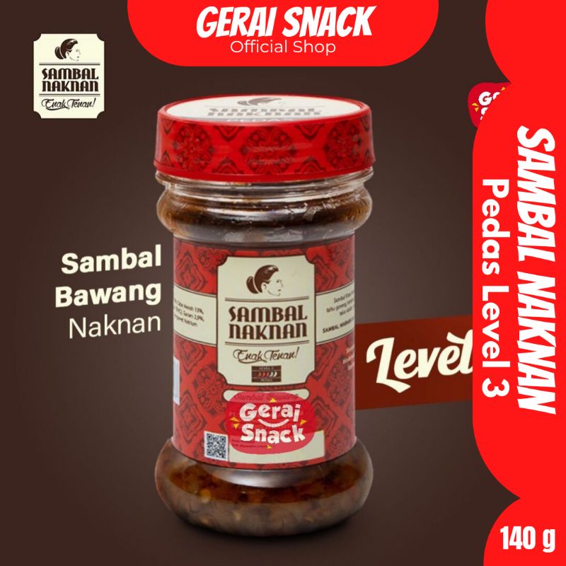 Sambal Bawang Naknan Pedas Level 3 Enak Tenan (140gr)