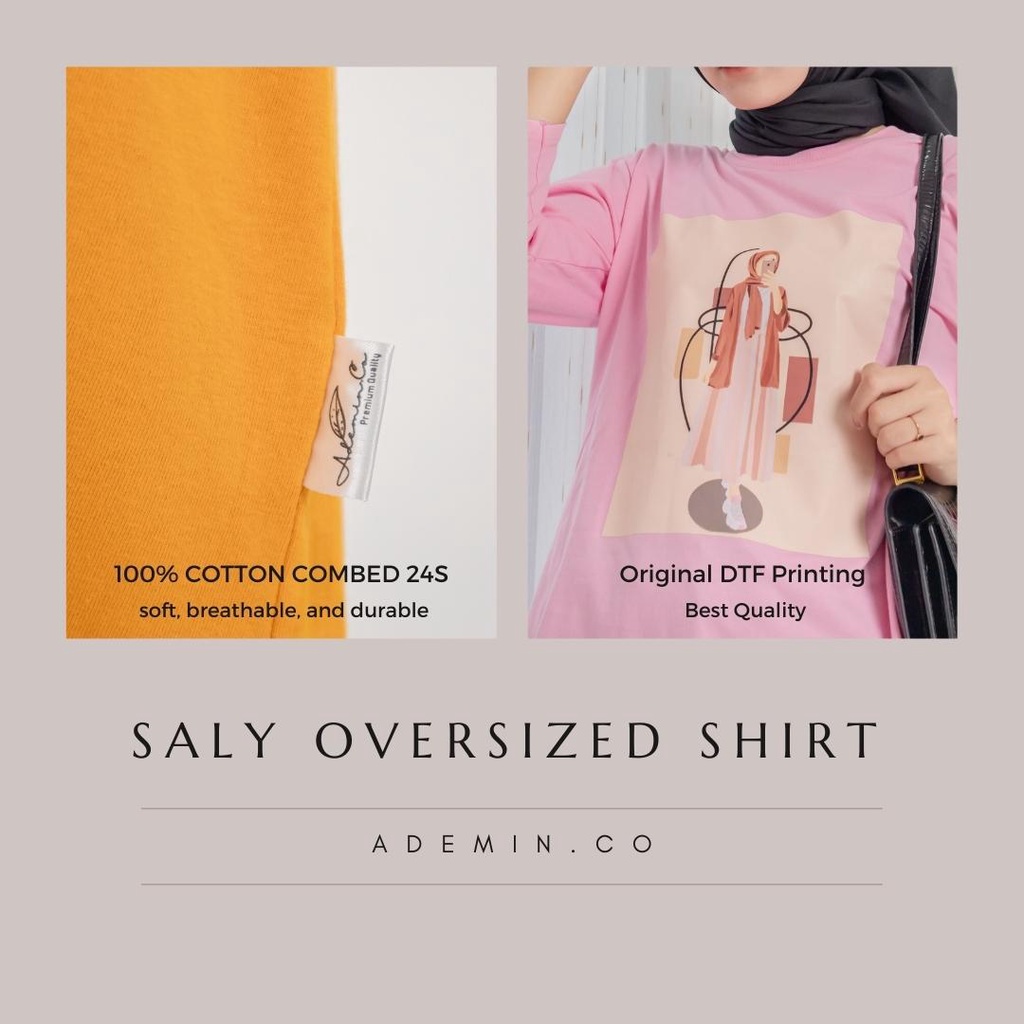 SALY Oversize Kaos DTF Printing By. Ademin.Co | Atasan Wanita  Part 2