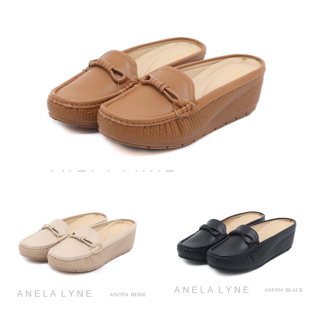ANELA LYNE AIDAH SEPATU MULES WEDGES SHOES ANE954 ORIGINAL