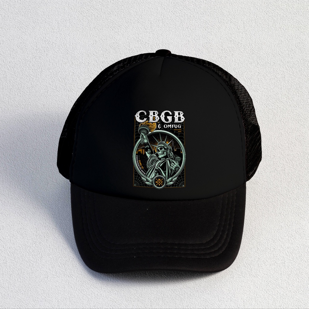 CBGB | Trucker Hat Best Seller | Topi Pria | Topi | Trucker | Topi Band | Baseball | Band | Topi Jaring | Topi Sablon | Head Studio