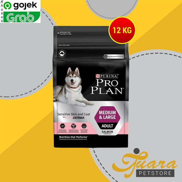 GOSEND Makanan Anjing Pro Plan Medium &amp; Large Adult Sensitive (SALMON) 12kg