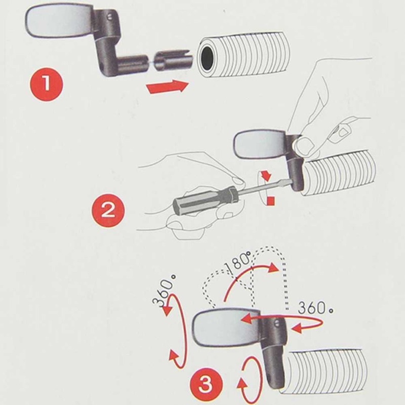 DUUTI kaca spion sepeda 360 rotate handlebar sepeda 1 pcs ly4437