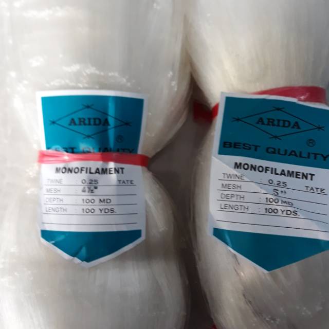 jaring ikan arida 4½ inchi dan 5 inchi 0.25 100/100 tate jaring ikan laut pukat ikan