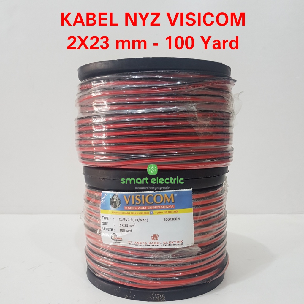 Kabel Listrik NYZ Visicom 2x23 mm Merah Hitam 90 Meter SNI Tembaga Murni