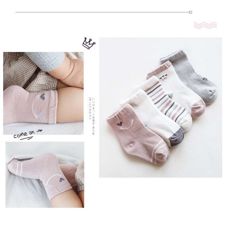 READY !! kaos kaki bayi lucu 1 SET ISI 5 pasang karakter / kaos kaki anak unisex usia 0-5 tahun  import premium/ babylovanta