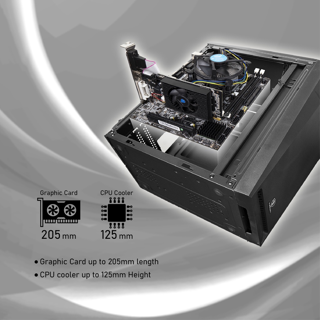 Casing Office Pro KR 21 Vurrion Free Include PSU 500Watt Case Casing Standard Micro Atx Matx Resmi