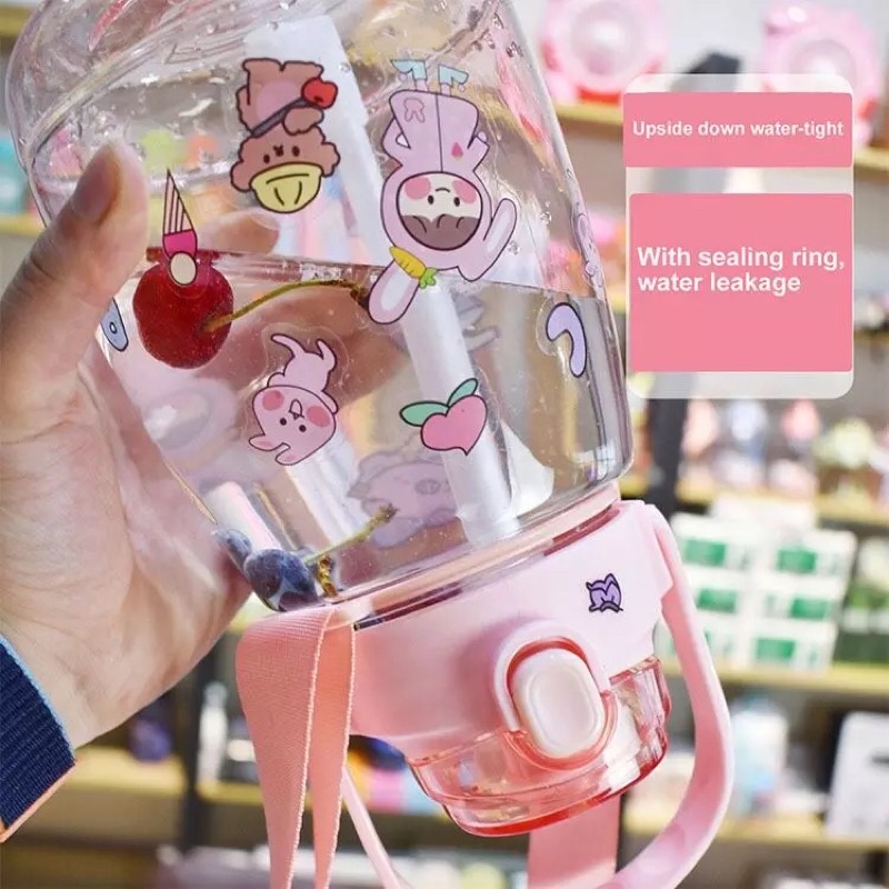 Botol Minum Anak kapasitas Besar 1.4 L Free Stiker 2D 3 D Bahan PP BPA FREE Botol Minum Anak Bening Lucu Botol Minum Anak Murah