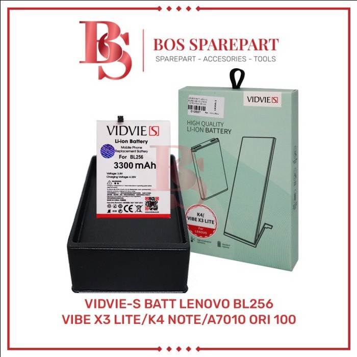 VIDVIE-S BATERAI LENOVO BL256 /K4 NOTE / A7010 ORIGINAL 100 / BATTERY / BATRE