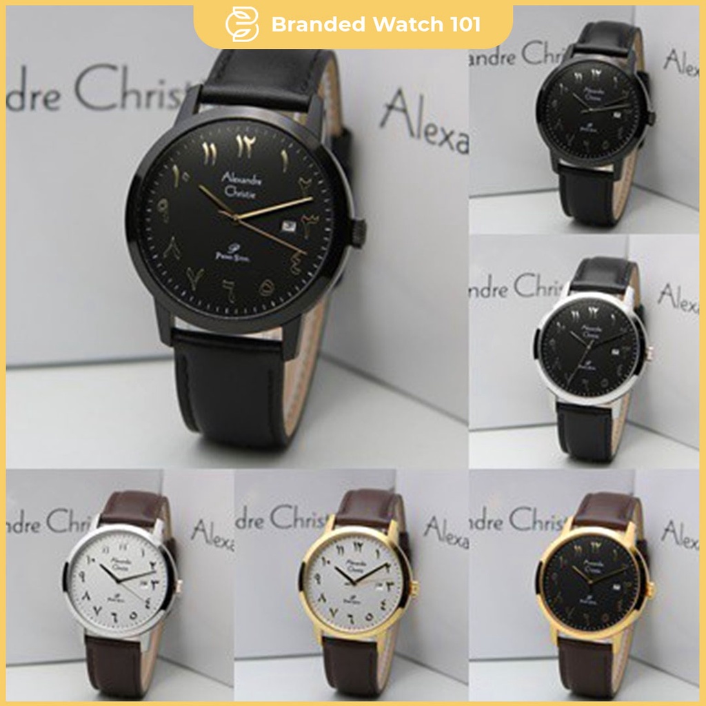 ORIGINAL Jam Tangan Pria Alexandre Christie Leather AC 1024 / AC1024 / 1024 Garansi Resmi 1 Tahun.