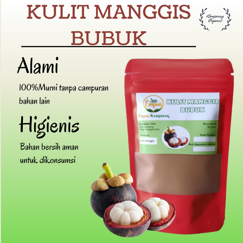 

Jamu Herbal Tradisional Kulit Buah Manggis Bubuk Serbuk 50 gr Mangosteen Grade A 100% Powder Asli Alami Murni