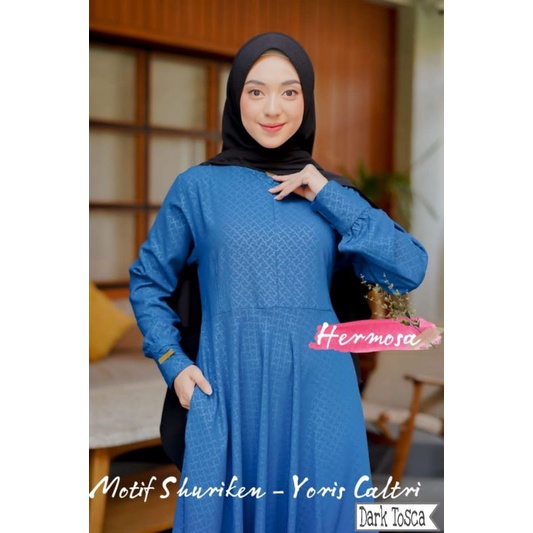 Gamis Hermosa Original Yoris Caltri Shuriken Dark Tosca