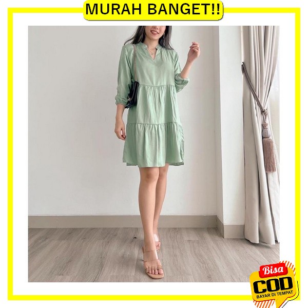 Dres Wanita Kekinian Terlaris Mini Dres Modern Remaja 2022 Terbaru Sex Herfit Simply Dress + Ikat Ra