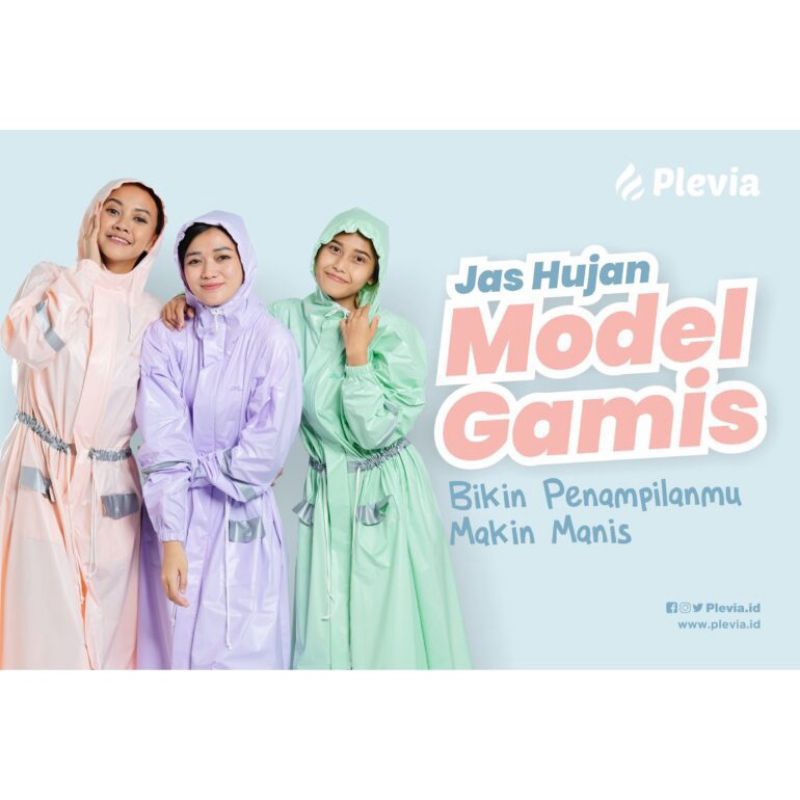 Jas Hujan Model Gamis Terusan Fashion / Mantel Hujan Wanita Salsabila / Plevia 753