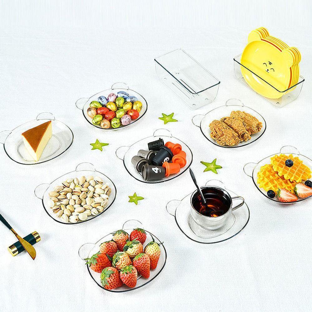 Top 5pcs Bear Snack Plate Perlengkapan Dapur Rumah Piring Makan Piring Kering Buah