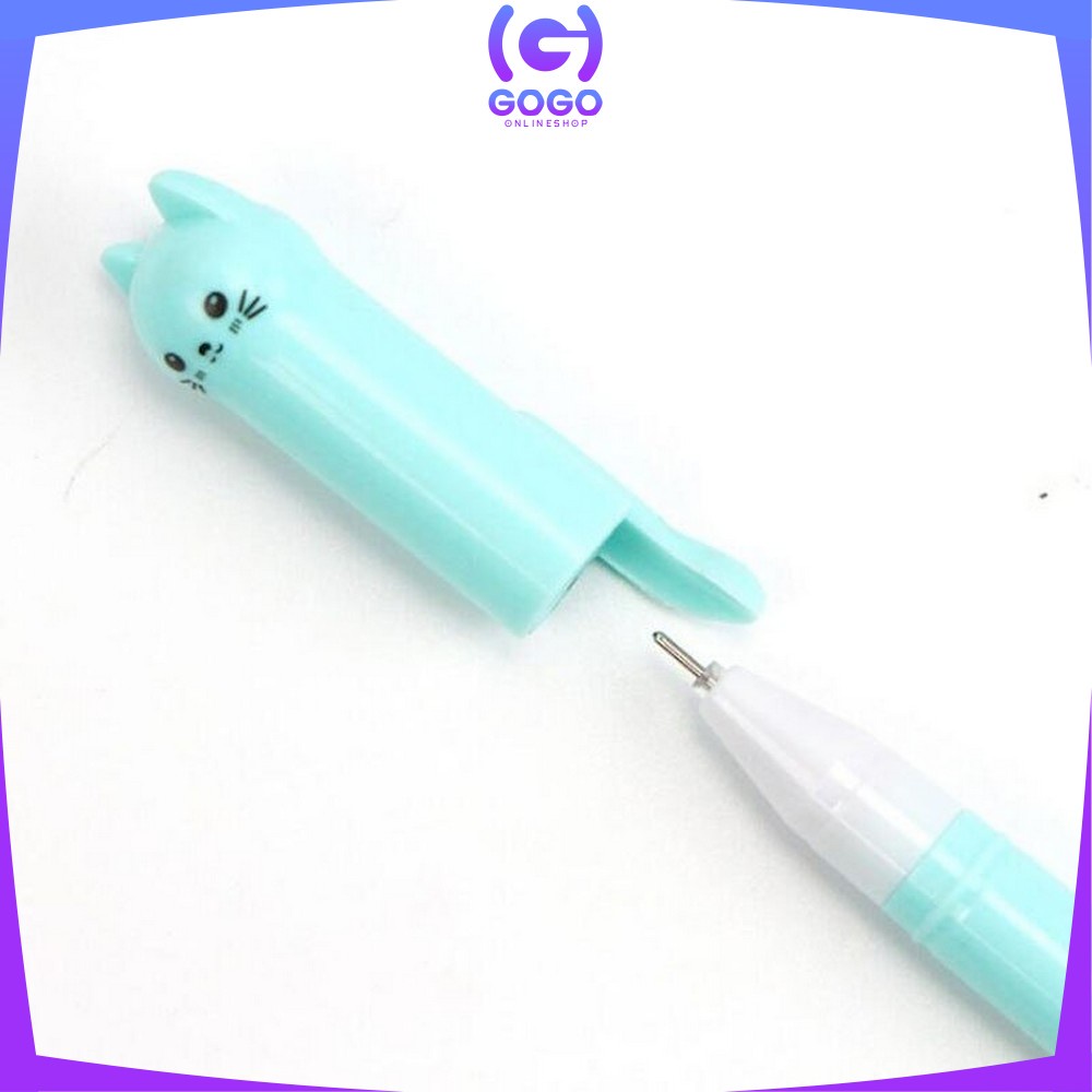 GOGO-A14 Pulpen Gel Karakter Kartun Kucing Pena Unik Bolpen Motif Kucing Stationary Alat Tulis Murah