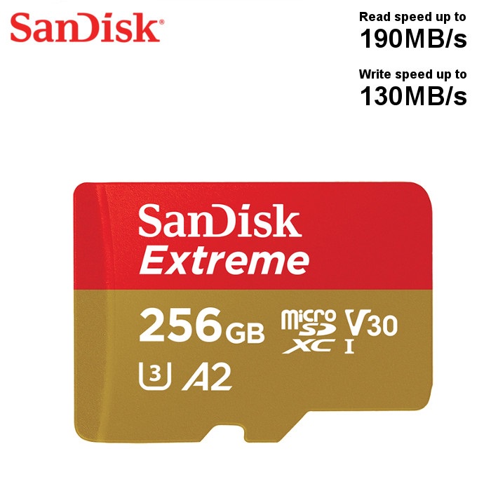 SanDisk Extreme MicroSD 256GB A2 190MB/s MicroSDXC UHS-I