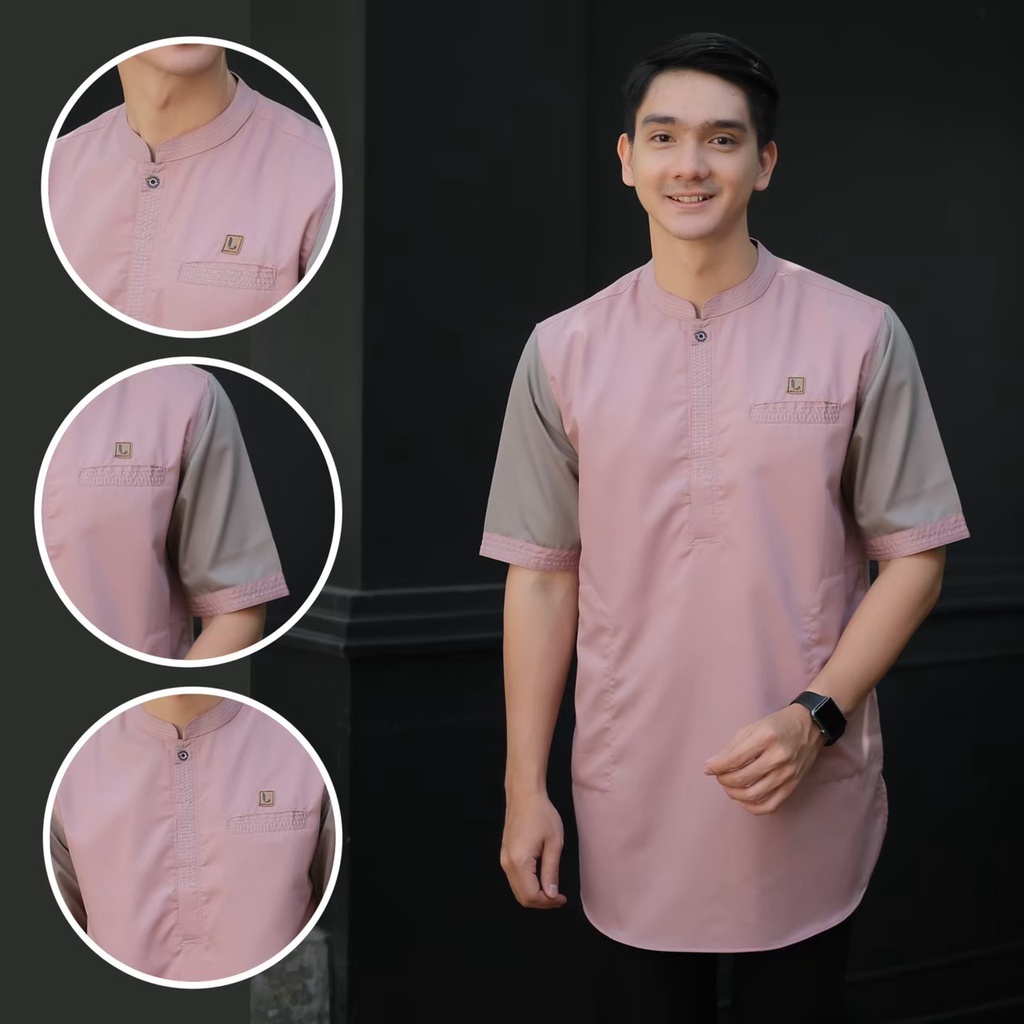 KOKO KOMBINASI WARNA OLIVE PINK HITAM HIJAU BOTOL DENIM ABU LENGAN PENDEK TOYOBO