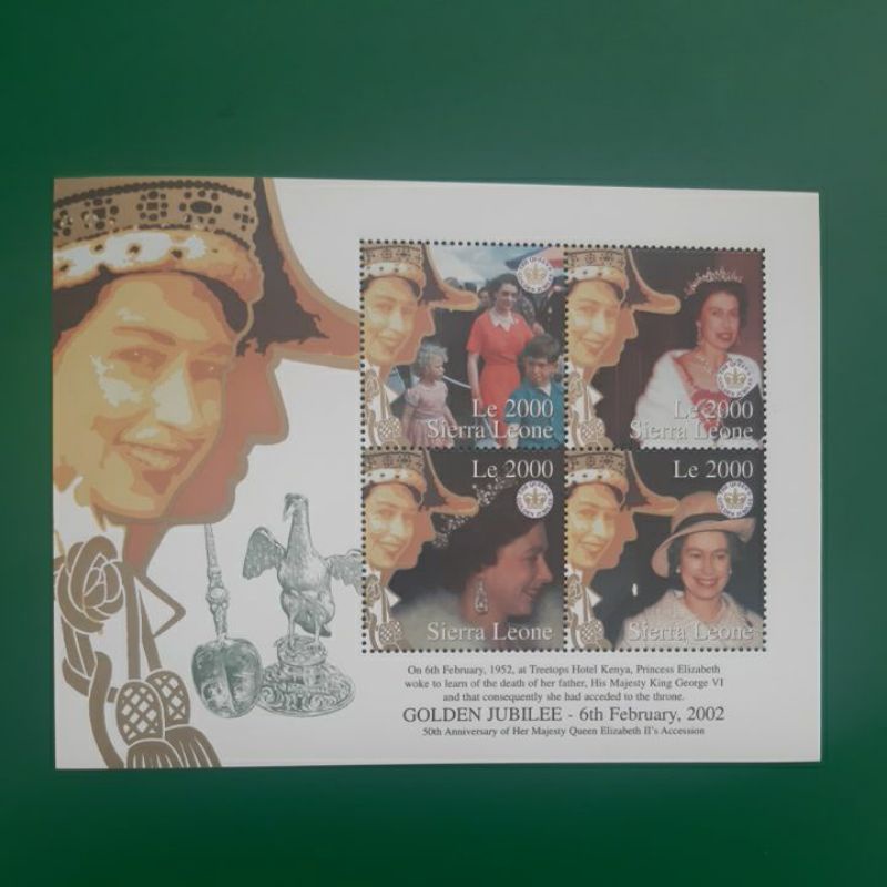 

Perangko Sierra Leone GoldenJubilee Queen Elizabeth sheet 4 prangko