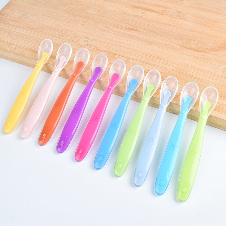 Sendok makan bayi silikon lentur / baby safety spoon/Sendok Makan Silikon Bayi Baby Safety Spoon Food Grade Silicone (B259)