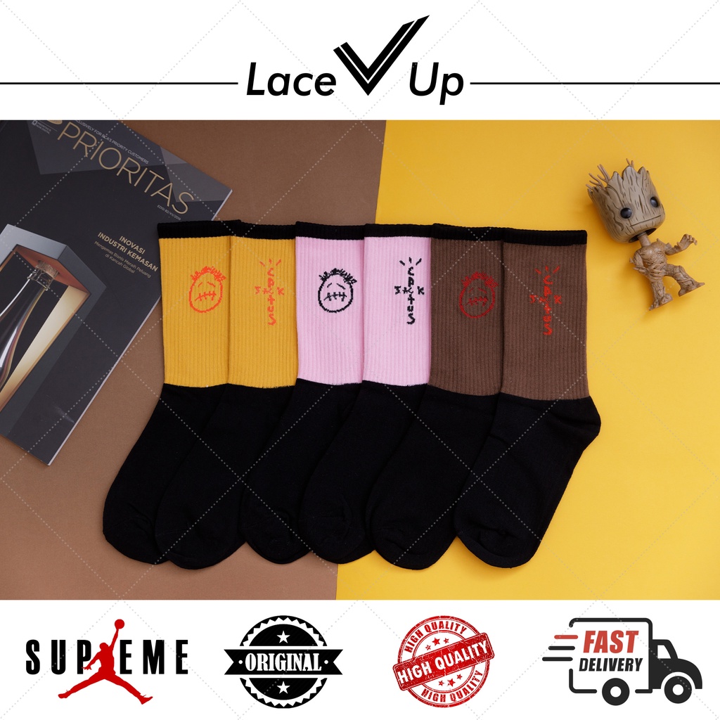 Kaos Kaki Smiley Jck Cactus Hype Socks  - Lace Up Socks
