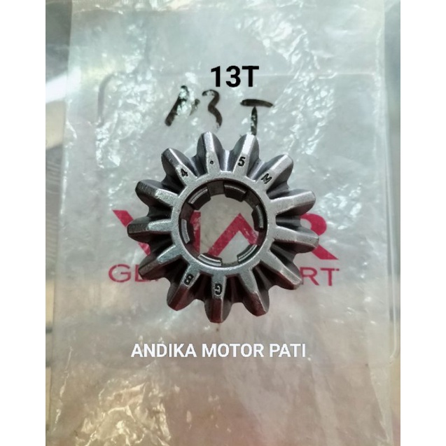 GEAR 13T GIGI GARDAN VIAR PENGHUBUNG AS RODA BELAKANG KARYA RODA3 300CC.