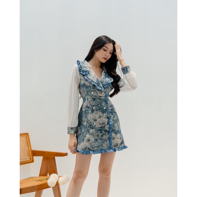 [ Keyclothingline ] Amanda Dress / Dress Floral Wanita