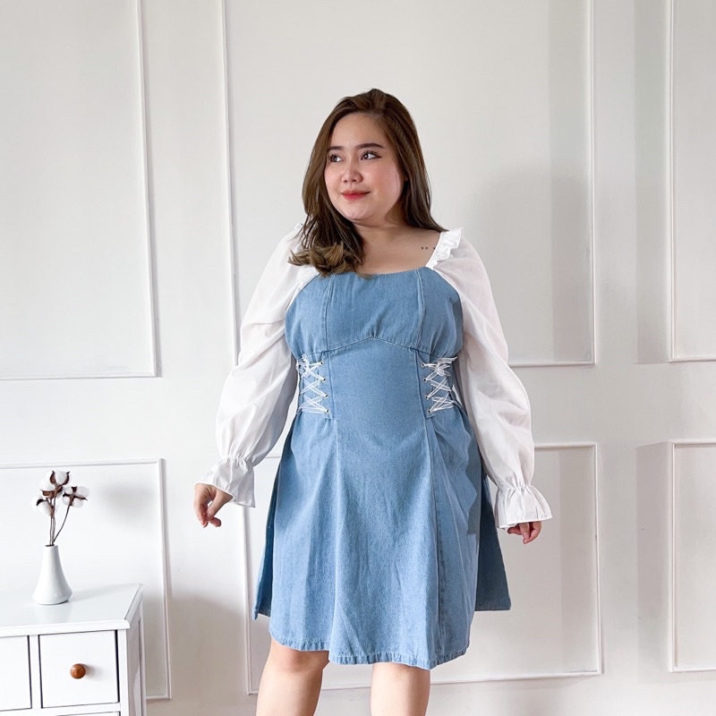 [ LittleBigCloth ] Haewon Denim Dress // Korean Dress Bigsize Denim Dress